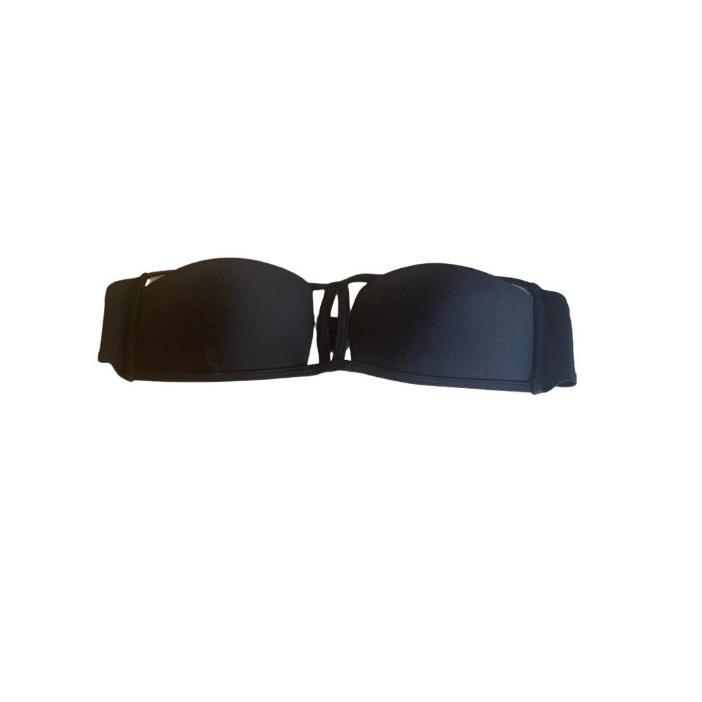 H. Nathalie Womens Black Bandeau Bikini‎ Top M